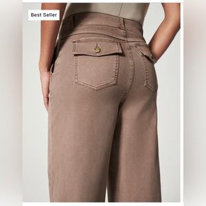 NWT stretch twill cropped wide leg SPANX pants